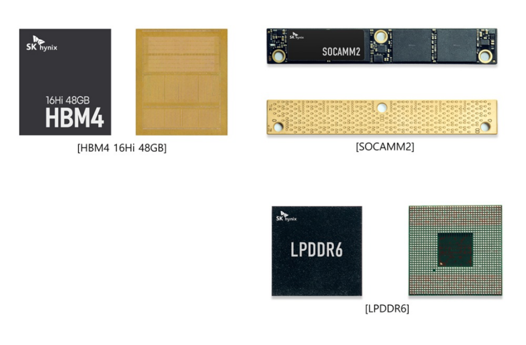 SK海力士HBM4、SOCAMM2、LPDDR6产品展示