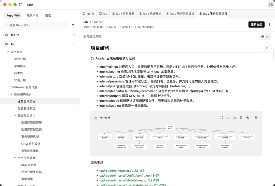 Qoder 知识中心 Repo Wiki 服务启动流程