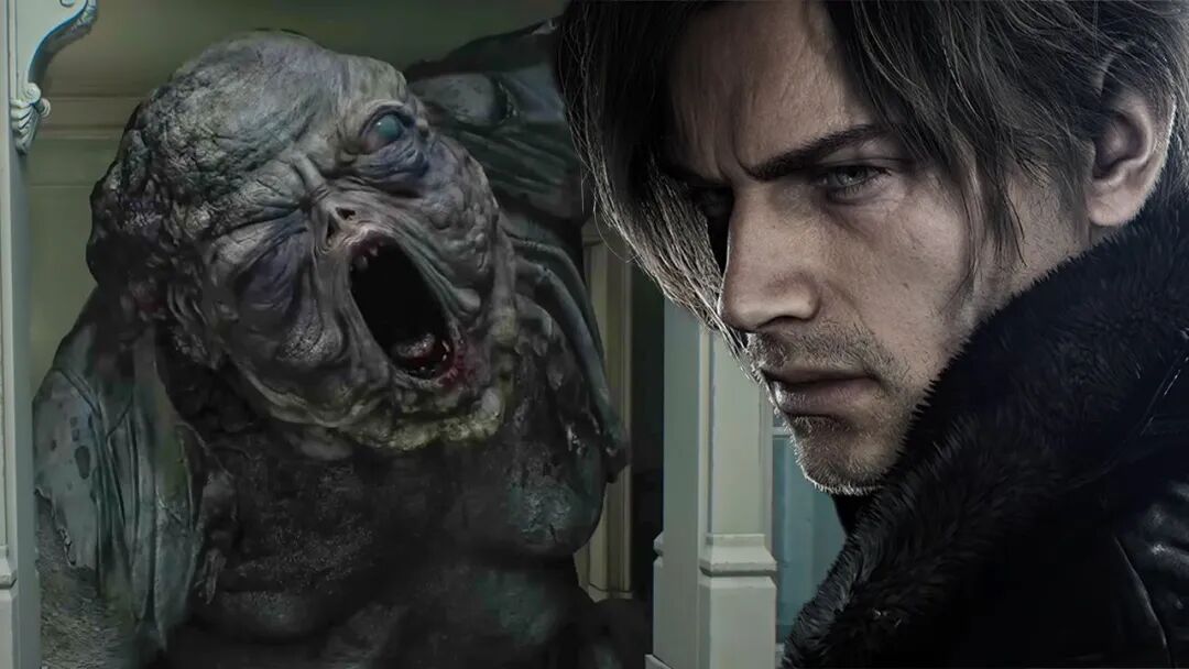 《生化危机9》游戏内怪物与里昂对峙截图