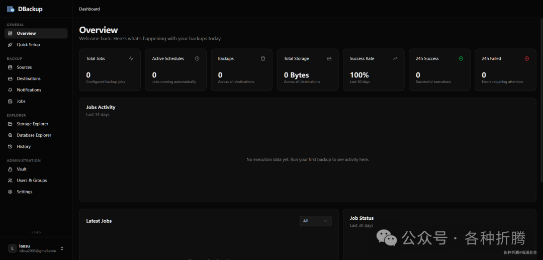 DBackup 仪表盘总览