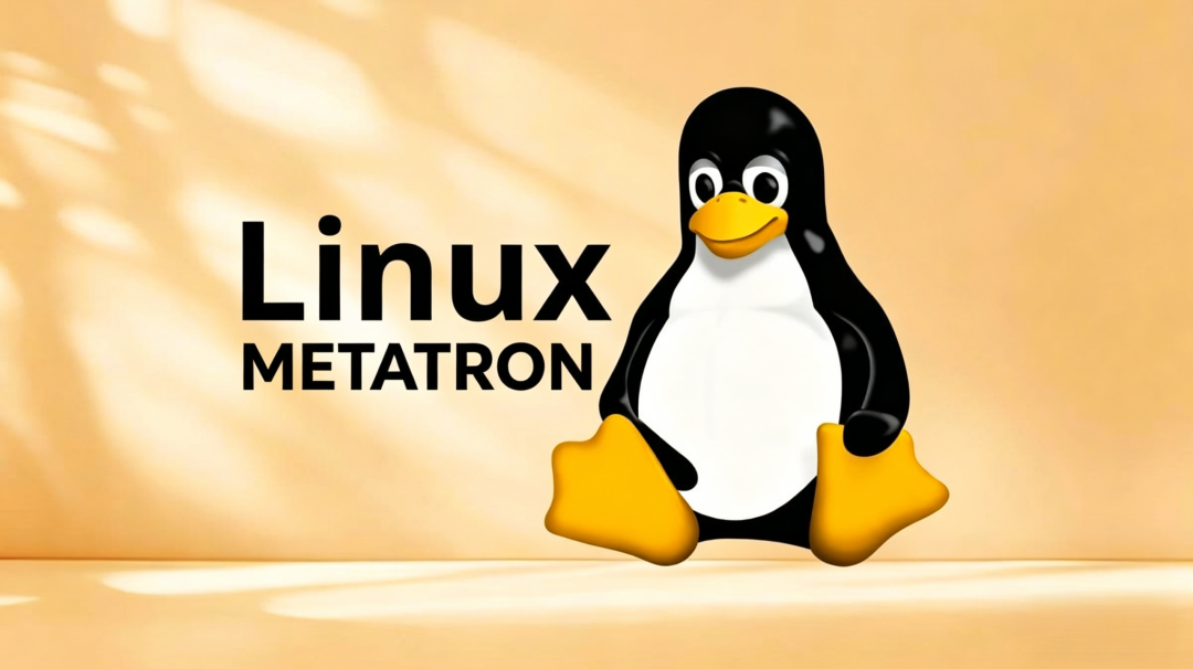 Linux吉祥物企鹅与METATRON标志