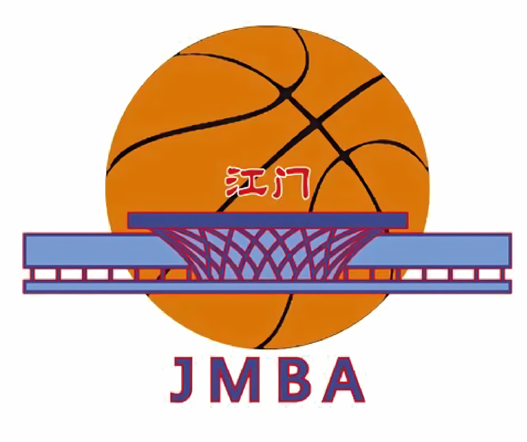 江门队原LOGO细节图：橙色篮球与篮筐