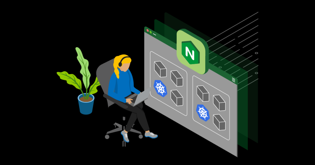 女性开发者使用NGINX软件界面