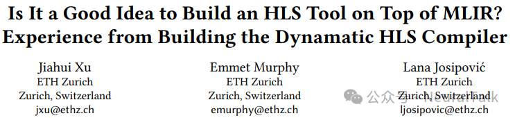 MLIR HLS 论文标题页