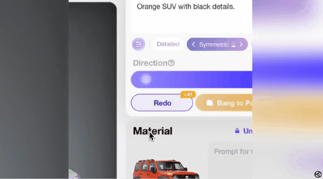 使用自然语言指令修改汽车模型车头