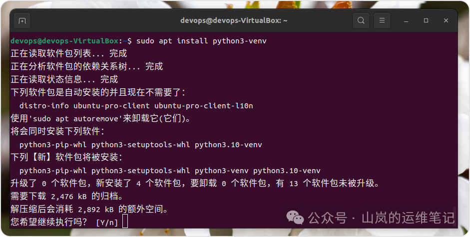 安装python3-venv模块