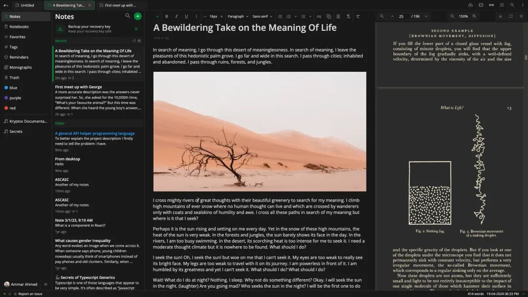 Notesnook应用界面