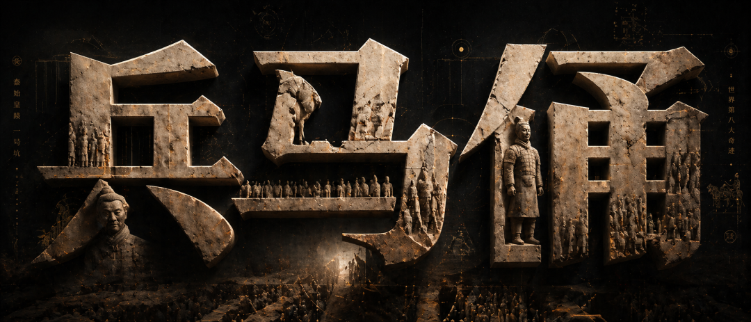 兵马俑立体艺术海报