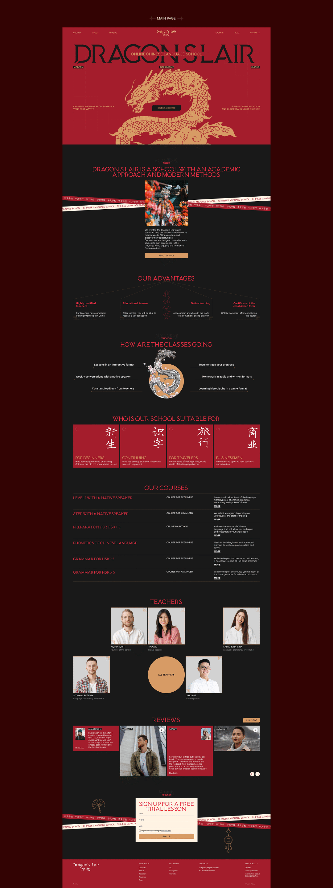 Dragon‘s Lair学校宣传海报与信息图