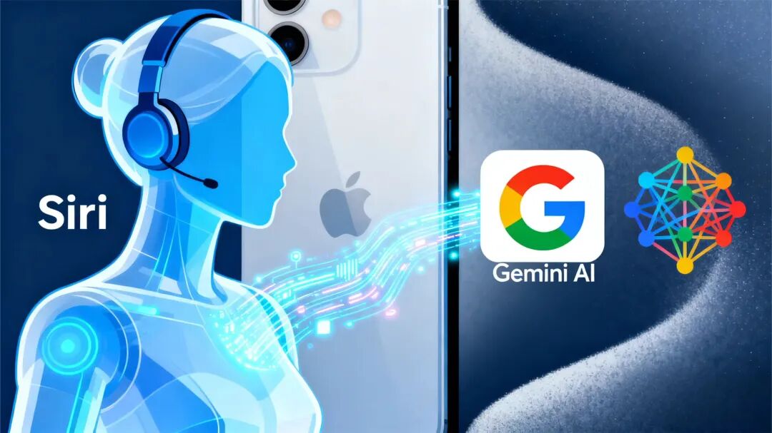 Siri与Gemini AI融合示意图