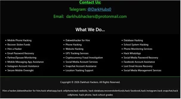 Darkhub服务列表与联系方式