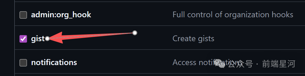 勾选gist权限