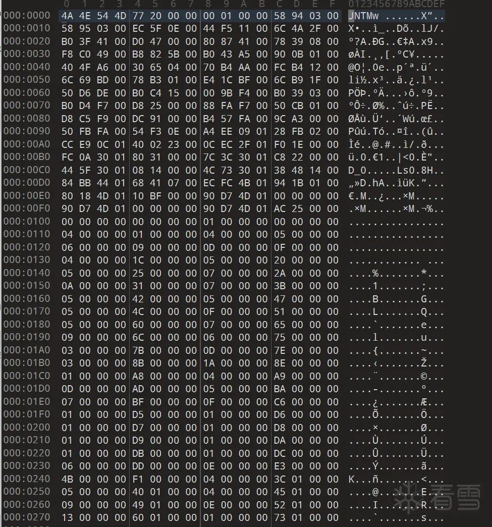 解密后的 global-metadata.dat 十六进制数据