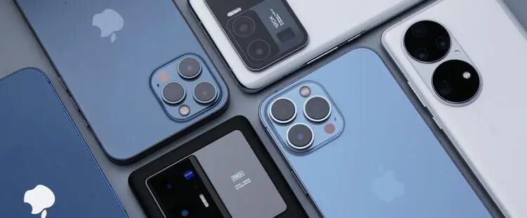 多款智能手机背面展示图