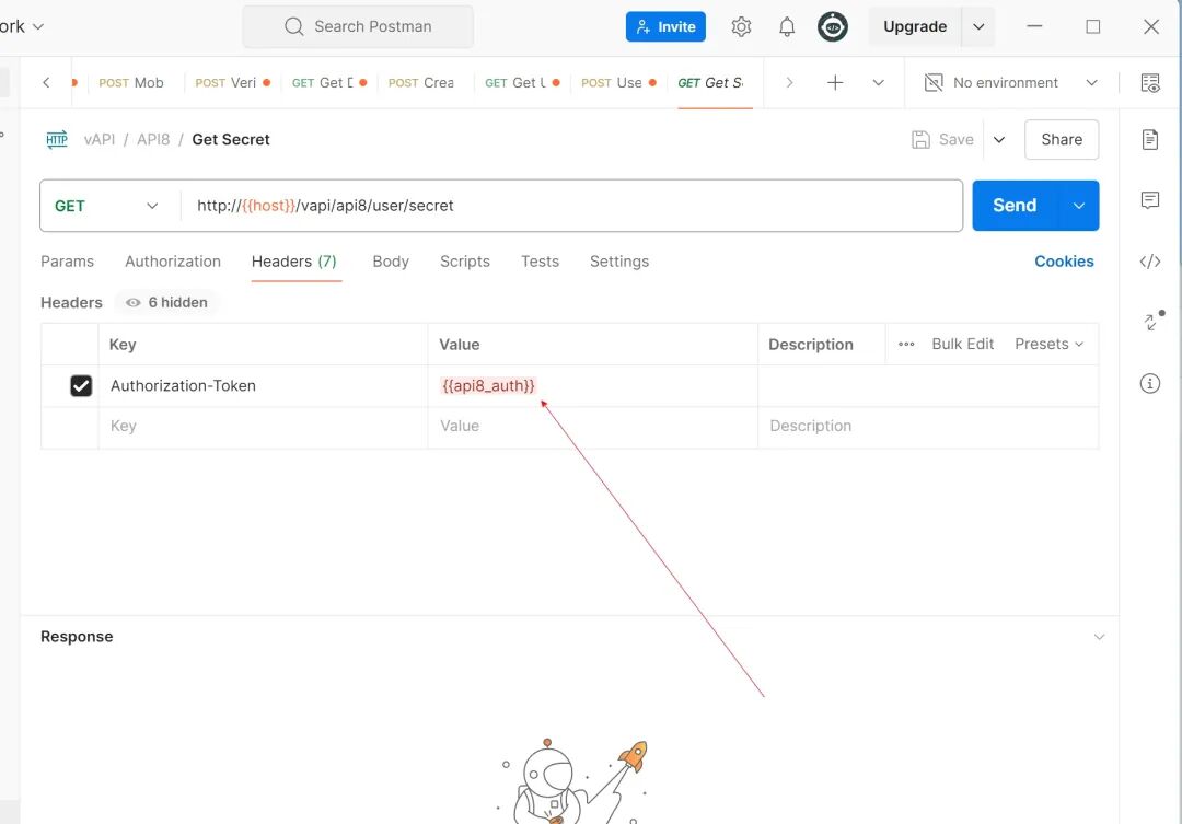 获取秘密信息接口，需要Authorization-Token