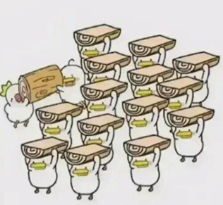 描述架构演进的卡通插画