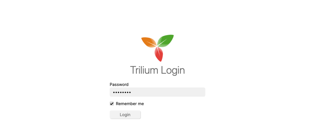 Trilium Notes 登录界面