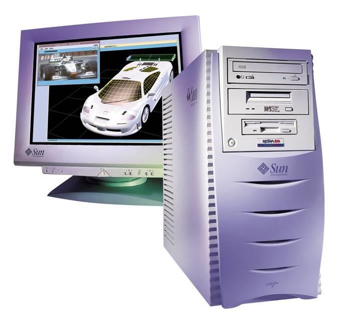 紫色Sun工作站运行3D建模软件