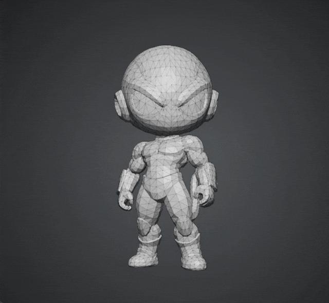 低多边形风格3D角色模型旋转展示