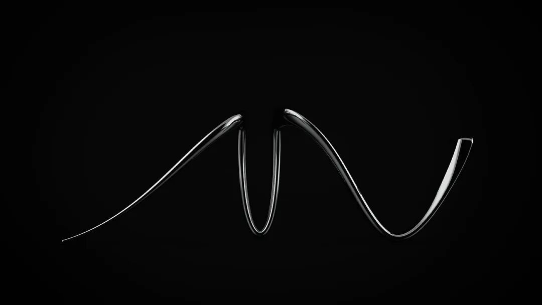 黑色背景下的金属曲线