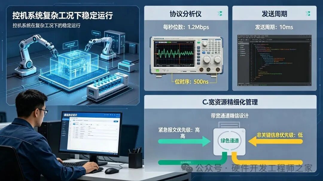 工业控制系统CAN总线带宽精细化管理示意图