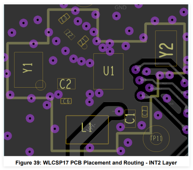 WLCSP17 PCB INT2 层布局布线图