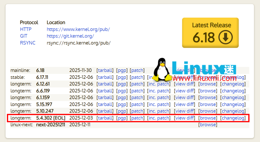 Linux 5.4 LTS生命周期结束