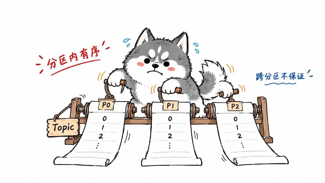 Kafka 分区内有序，跨分区不保证顺序