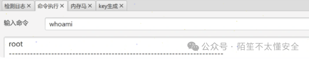 通过工具成功执行 whoami 命令
