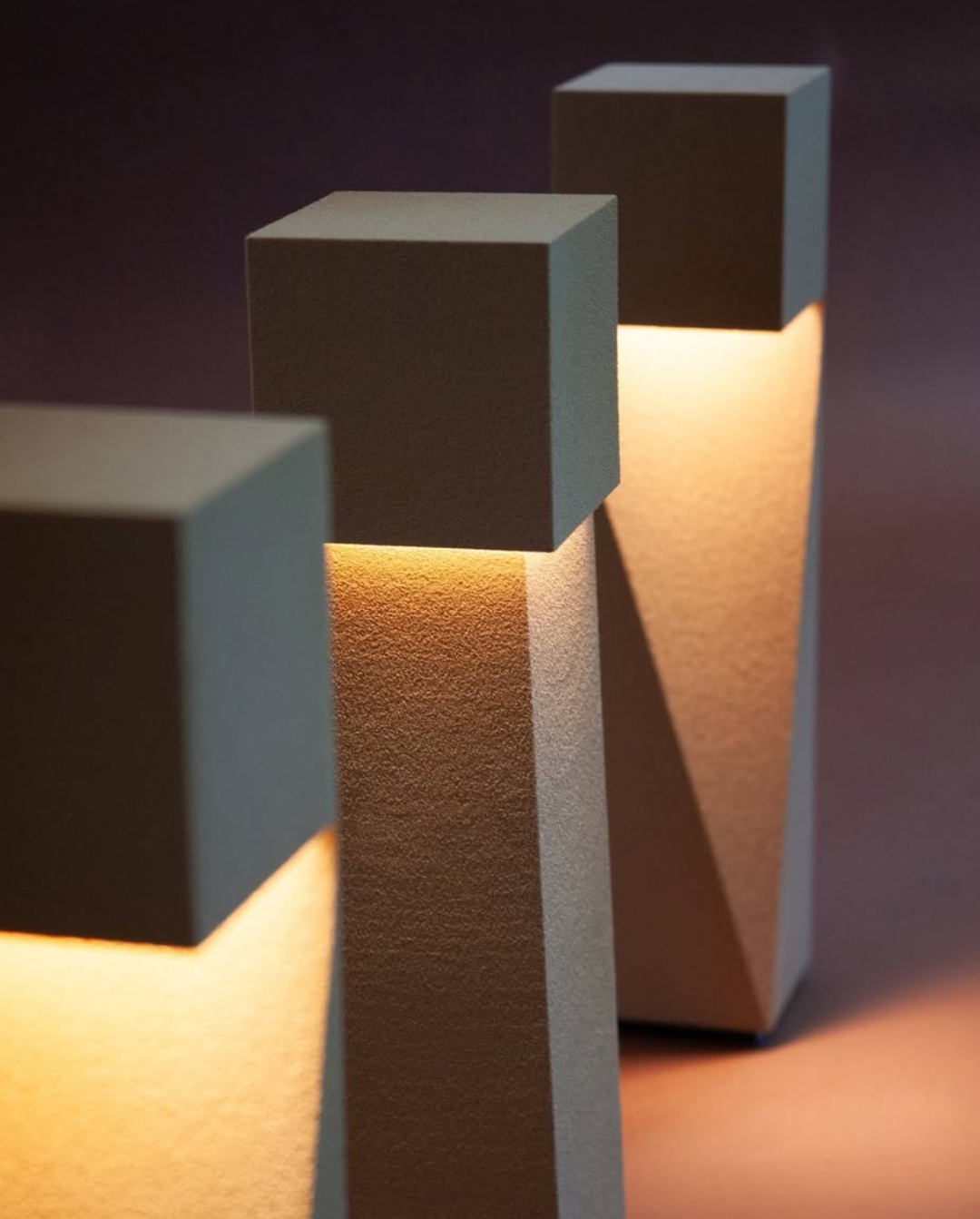 立方体落地灯光影