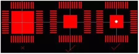 芯片底部大焊盘应缩小以增大与周围引脚间距