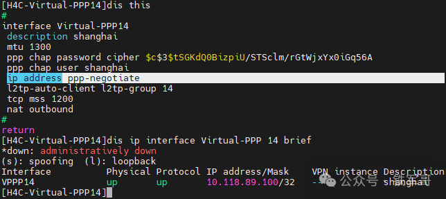 路由器Virtual-PPP接口配置与状态查询