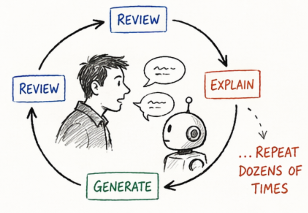 审查-解释-生成迭代流程示意图
