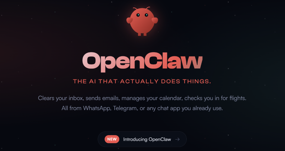 OpenClaw宣传界面