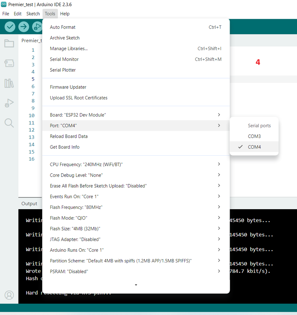 Arduino IDE中选择串行端口