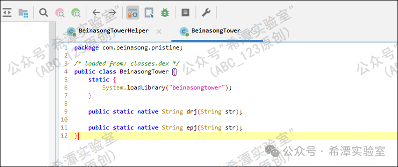 BeinasongTower类加载so库代码