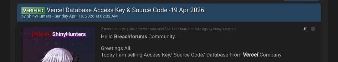 ShinyHunters 在 BreachForums 发布的售卖帖截图