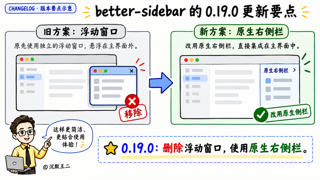 better-sidebar 0.19.0 更新要点对比图