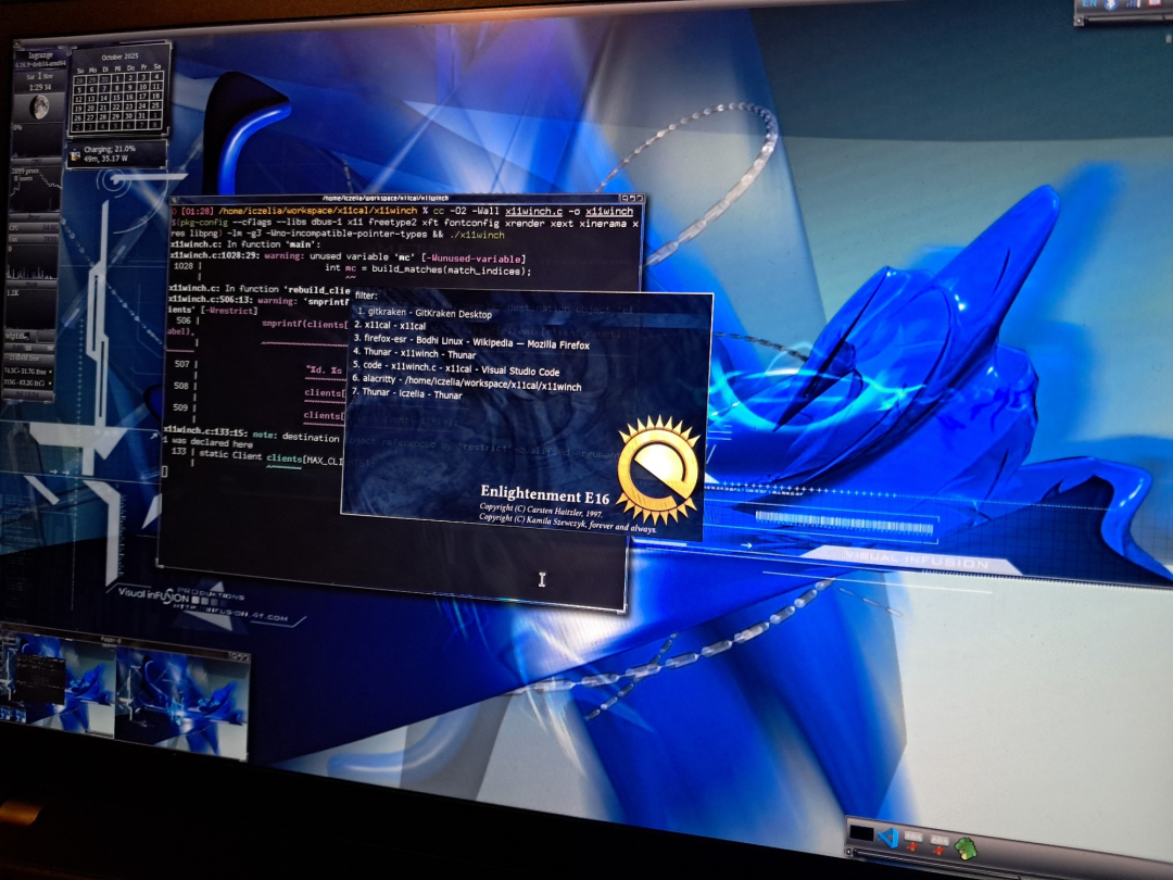 Linux 桌面调试界面截图
