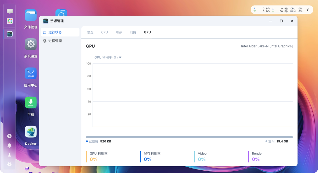 fnOS资源管理器GPU监控