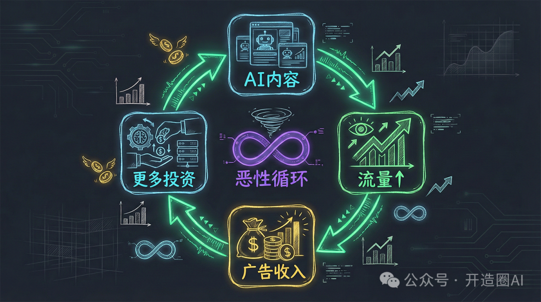 AI内容恶性循环示意图