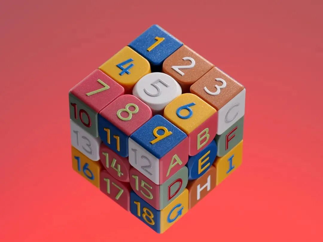 彩色数字字母魔方玩具