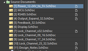 Altium Designer 源文档列表