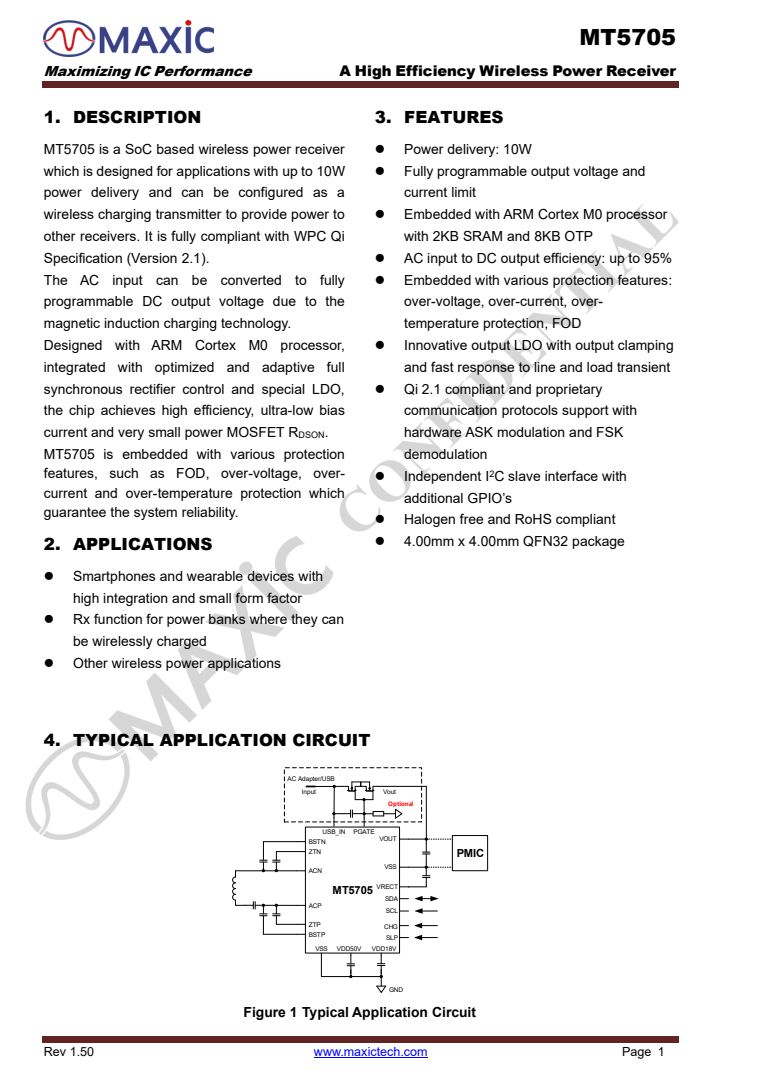 美芯晟MT5705官方资料图