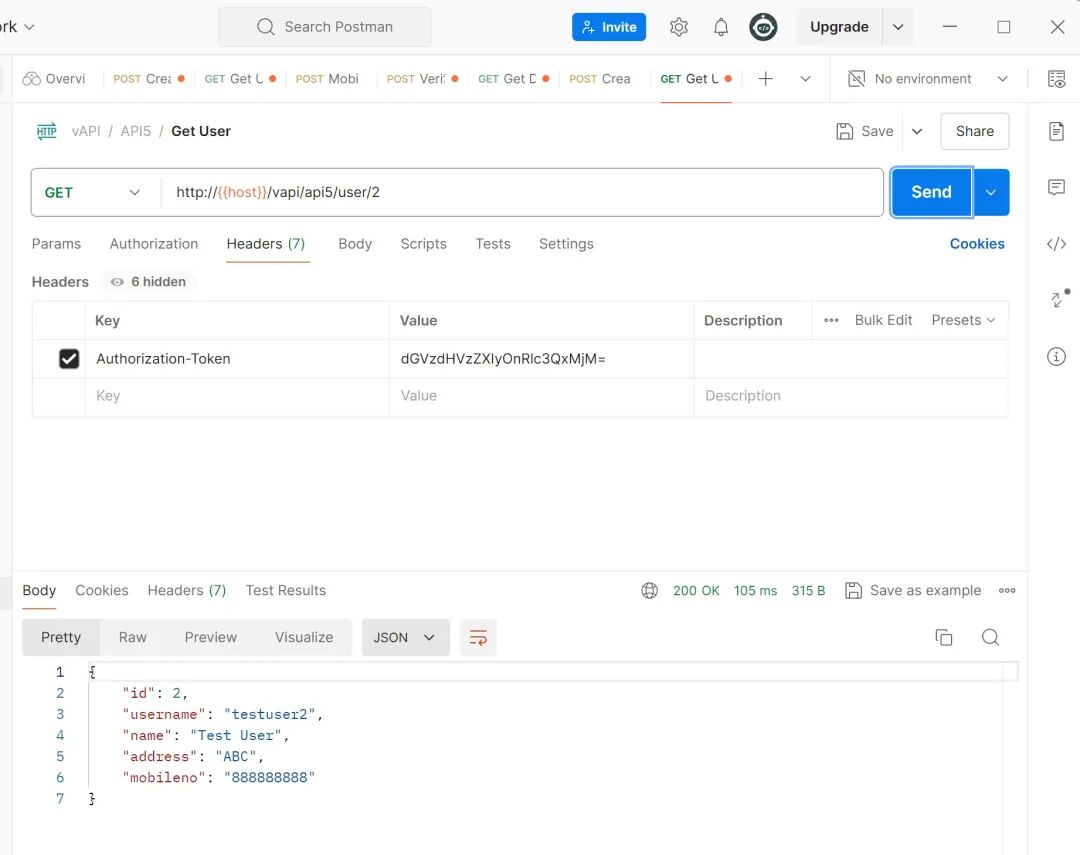 使用普通用户Token获取自身信息