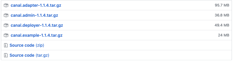 Canal GitHub 发行版文件列表
