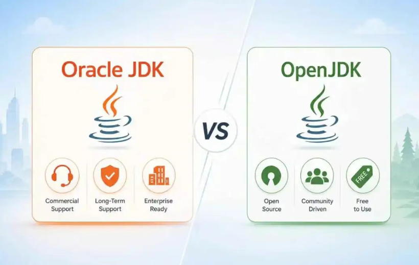 Oracle JDK vs OpenJDK对比:商业支持、长期支持、企业级 vs 开源、社区驱动、免费
