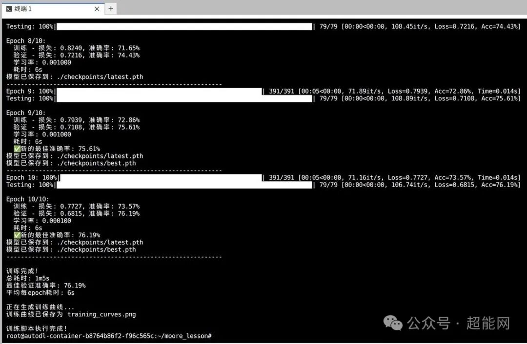 MUSA GPU训练日志截图