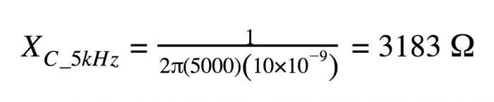 5kHz时电容电抗的计算