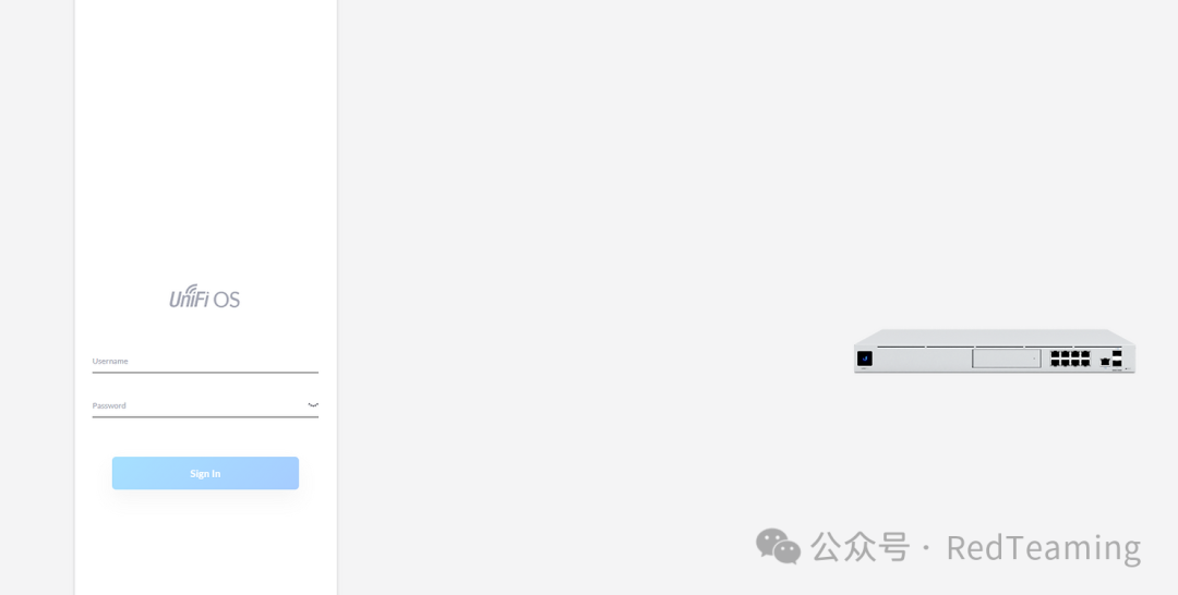 UniFi OS登录界面与设备实物图